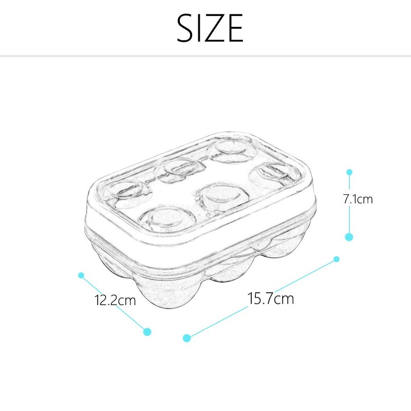 JAMOR 6 Grid Egg Storage Box Refrigerator Crisper Egg Protection Box Portable Egg Carriage Container For Camping Picnic Essential (White) - Image 3